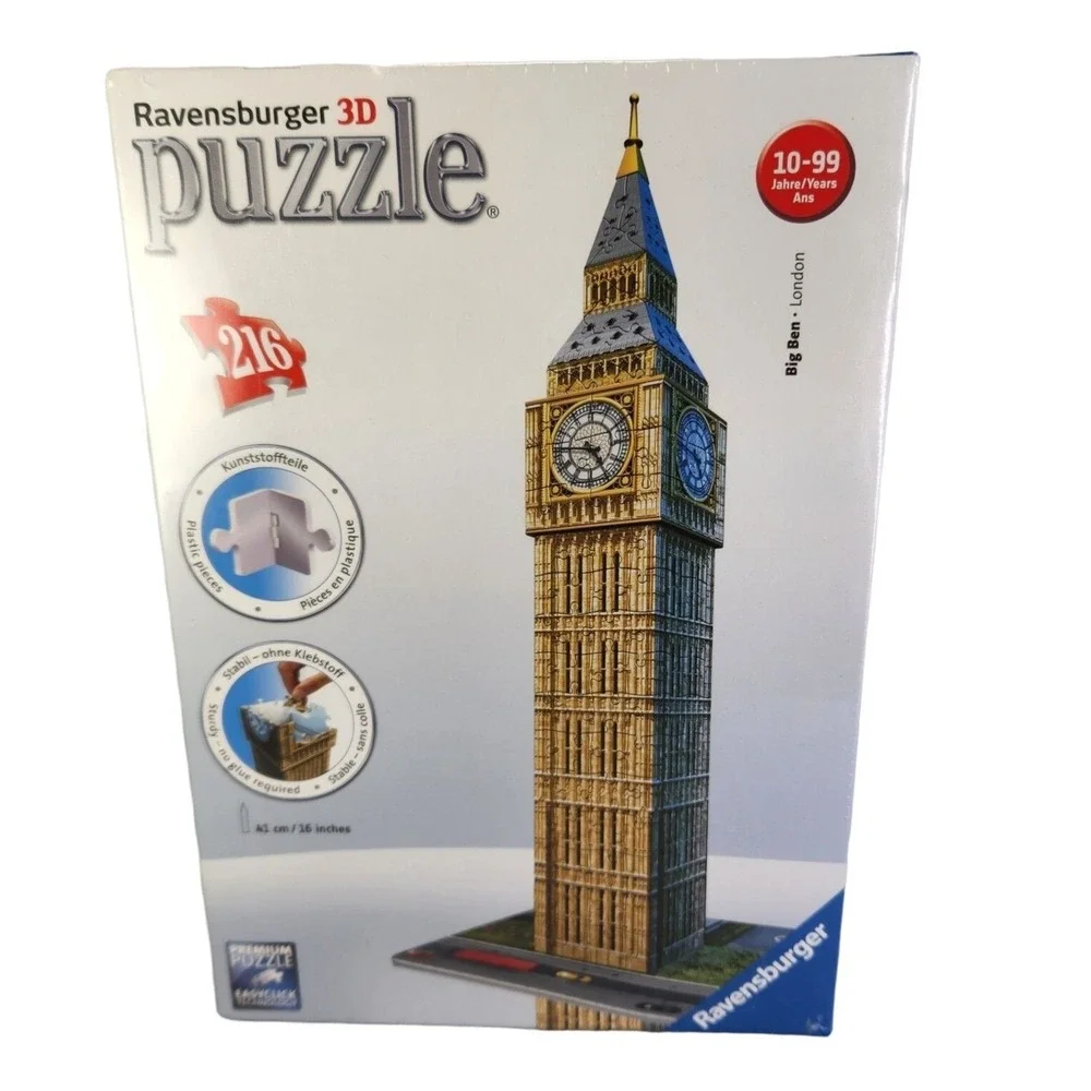 Ravensburger‎ 3D Puzzle Big Ben London 216 Plastic Pieces 16 In Tall New READ